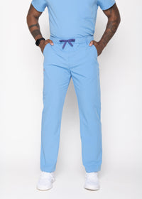 Amalfi Classic Men's Ceil Blue Scrub Pants